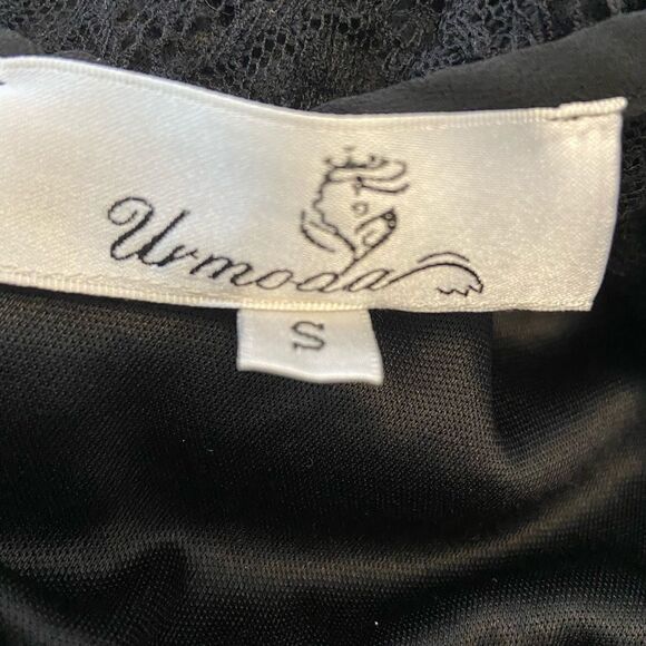 Black Cropped Lace Sheer Front Lined Tank Top S - Picture 5 of 9